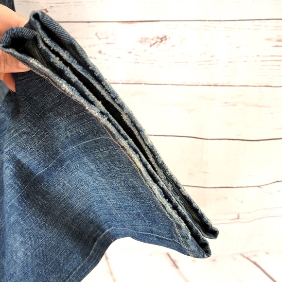 bebe jeans blue Size 26 fade to dark wash embellished tiger eye stones low rise - Picture 5 of 9